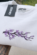 Felpa premium con ricamo "Ramo ciliegio"