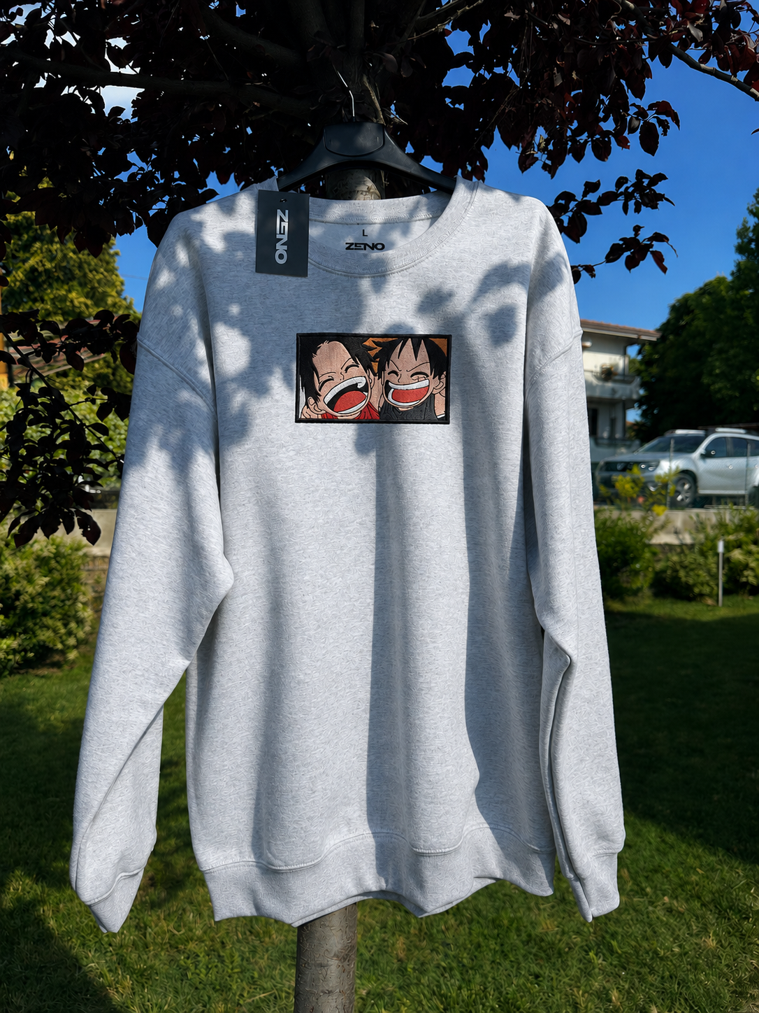 Felpa premium con ricamo "Luffy & ace"