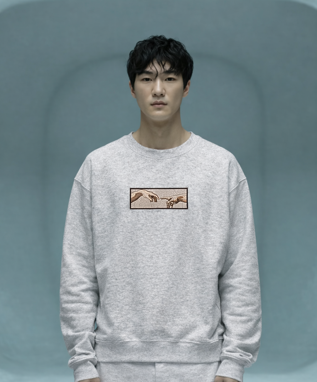 Felpa premium con ricamo "mani di adamo"