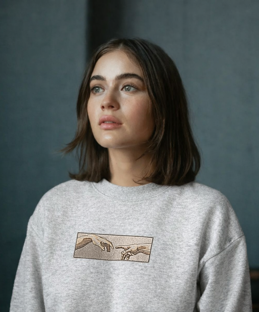 Felpa premium con ricamo "mani di adamo"