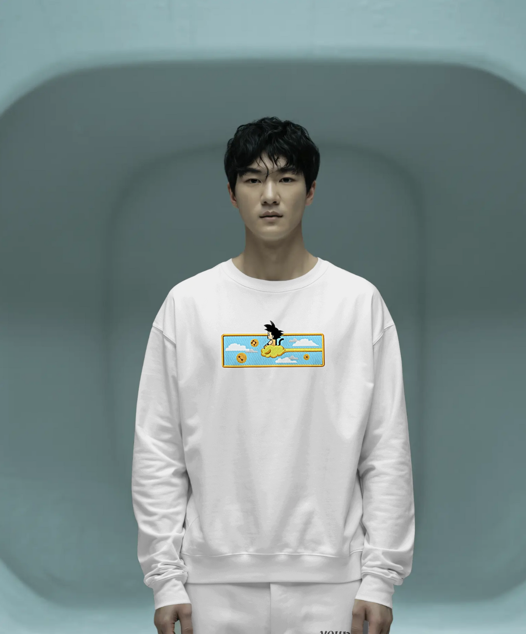 Felpa premium con ricamo "Goku bambino"