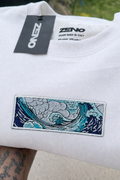 Felpa premium con ricamo "La grande onda"