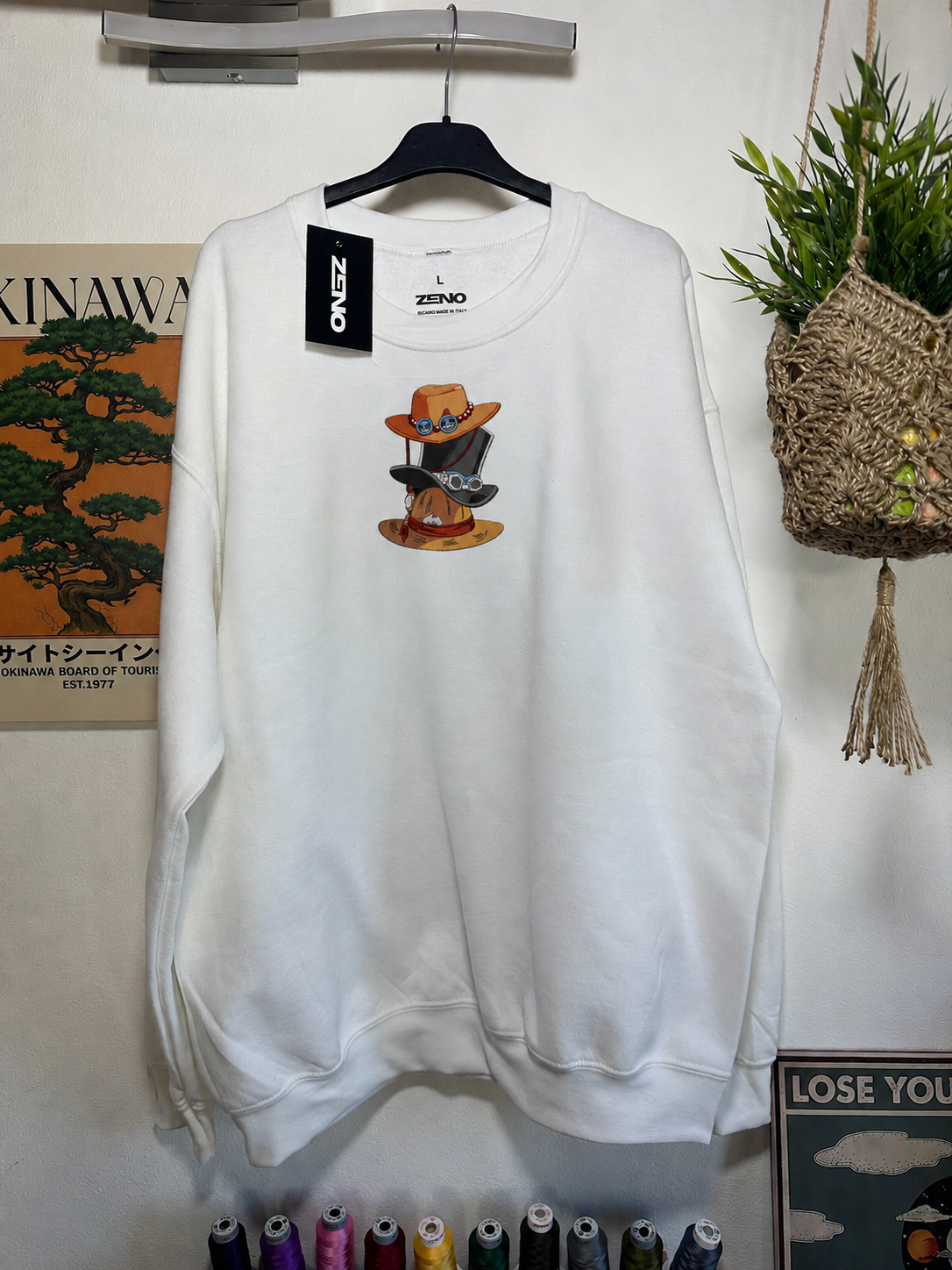 Felpa premium con ricamo "Cappelli One Piece"
