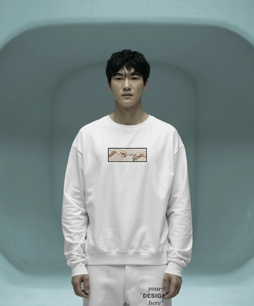 Felpa premium con ricamo "mani di adamo"