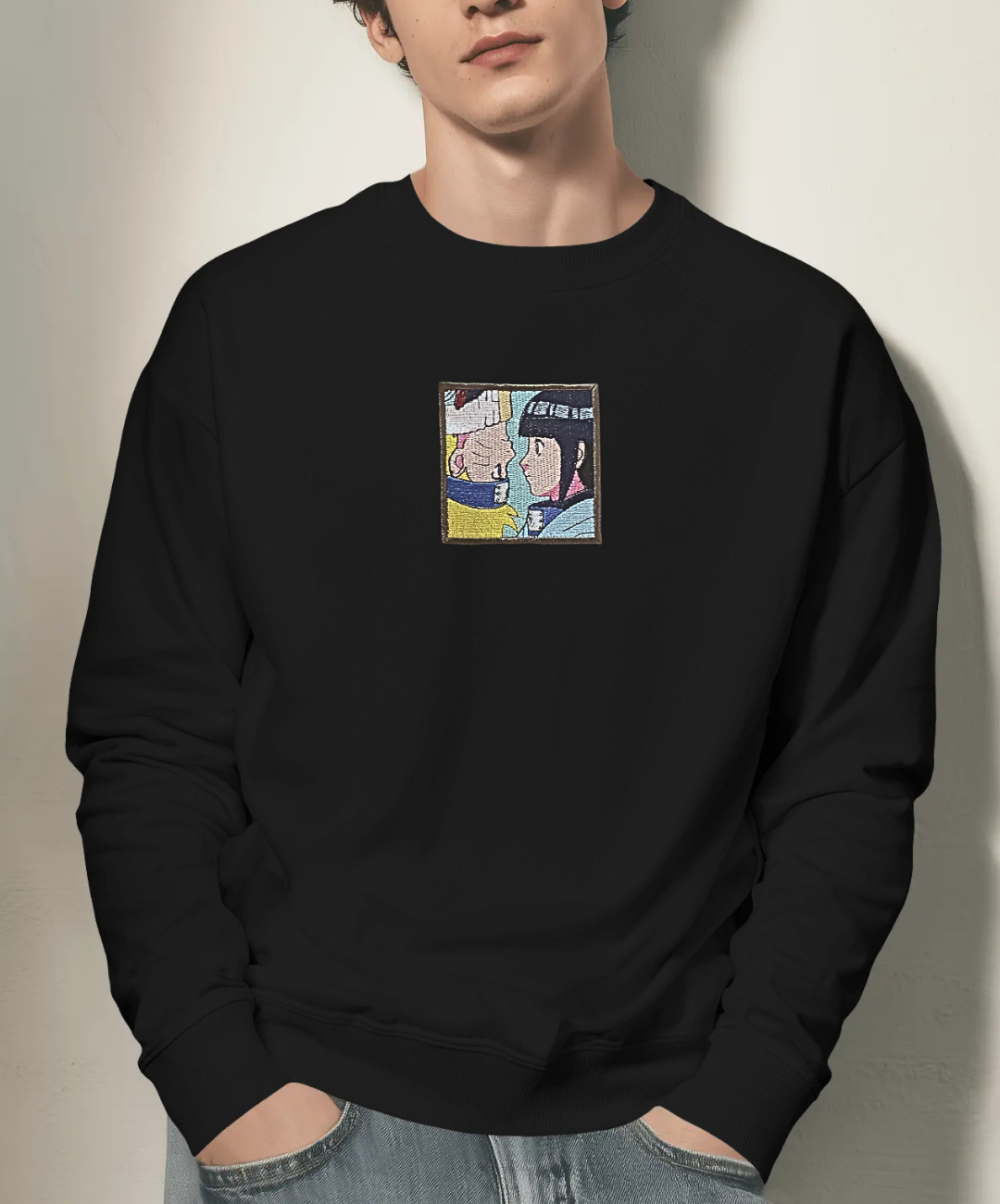 Felpa premium con ricamo "Hinata & Naruto"