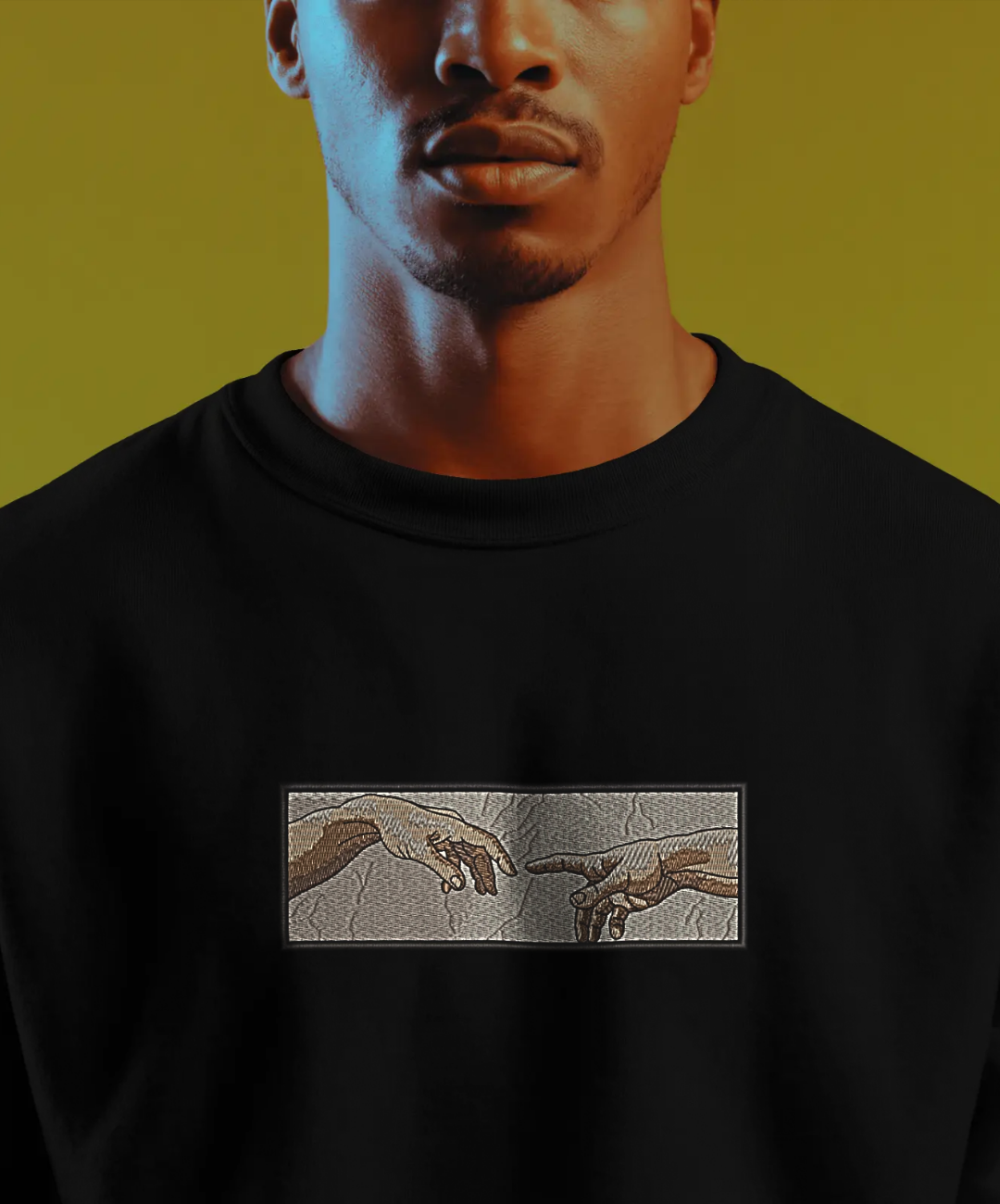 Felpa premium con ricamo "mani di adamo"