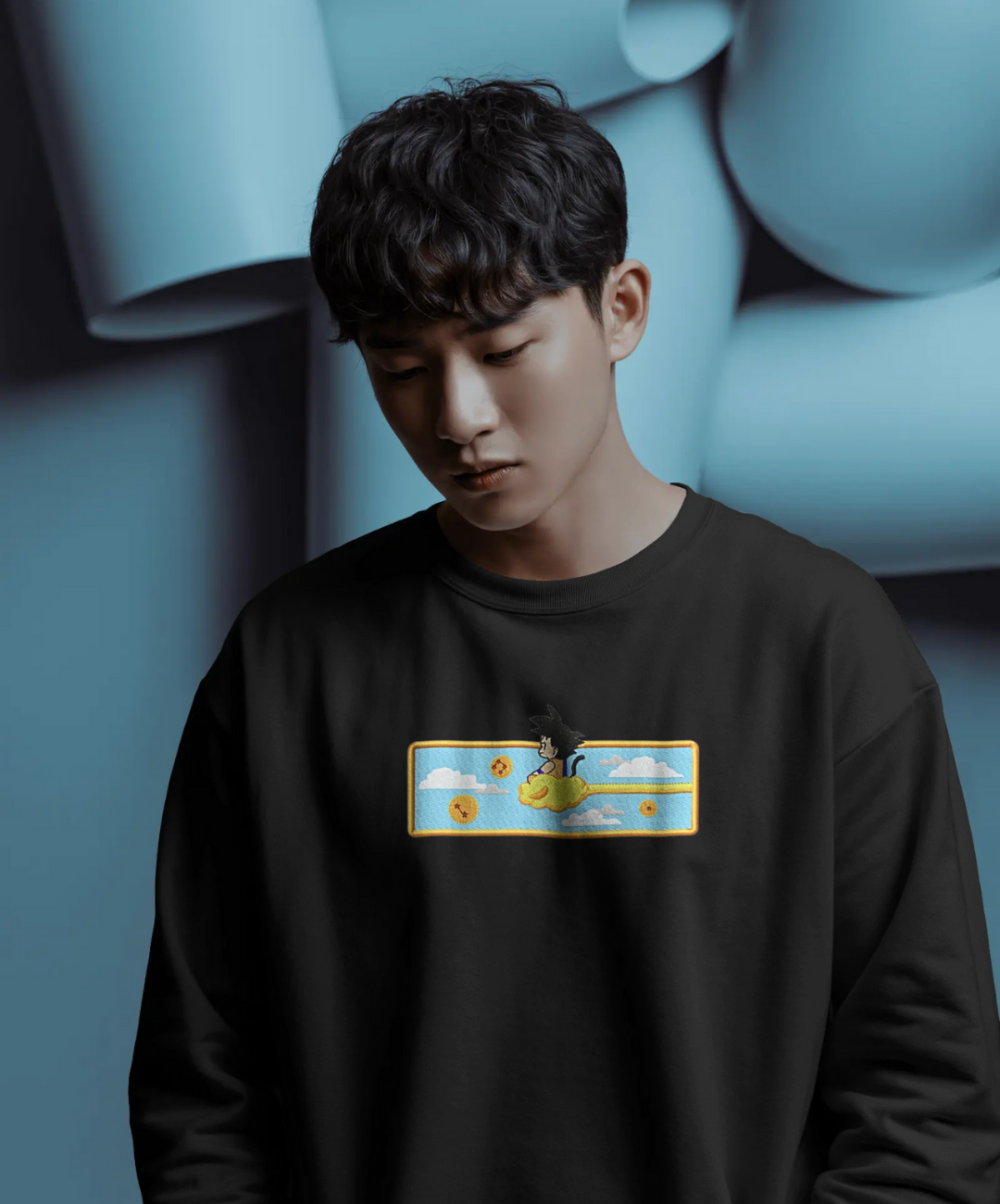 Felpa premium con ricamo "Goku bambino"