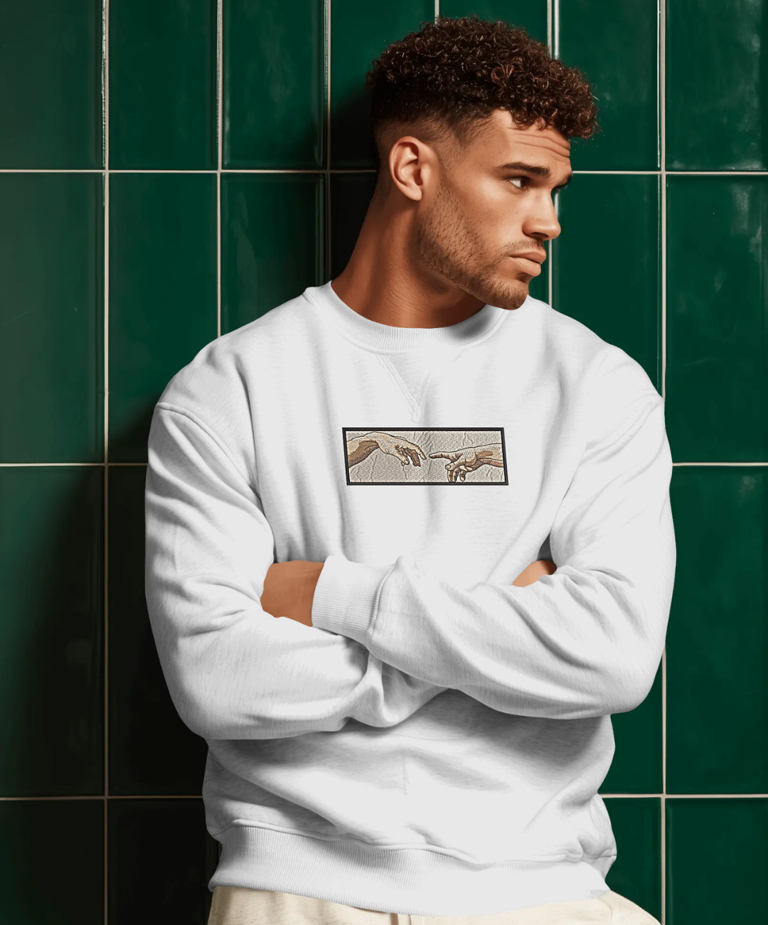 Felpa premium con ricamo "mani di adamo"