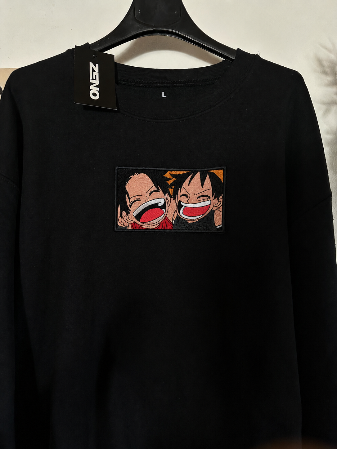 Felpa premium con ricamo "Luffy & ace"