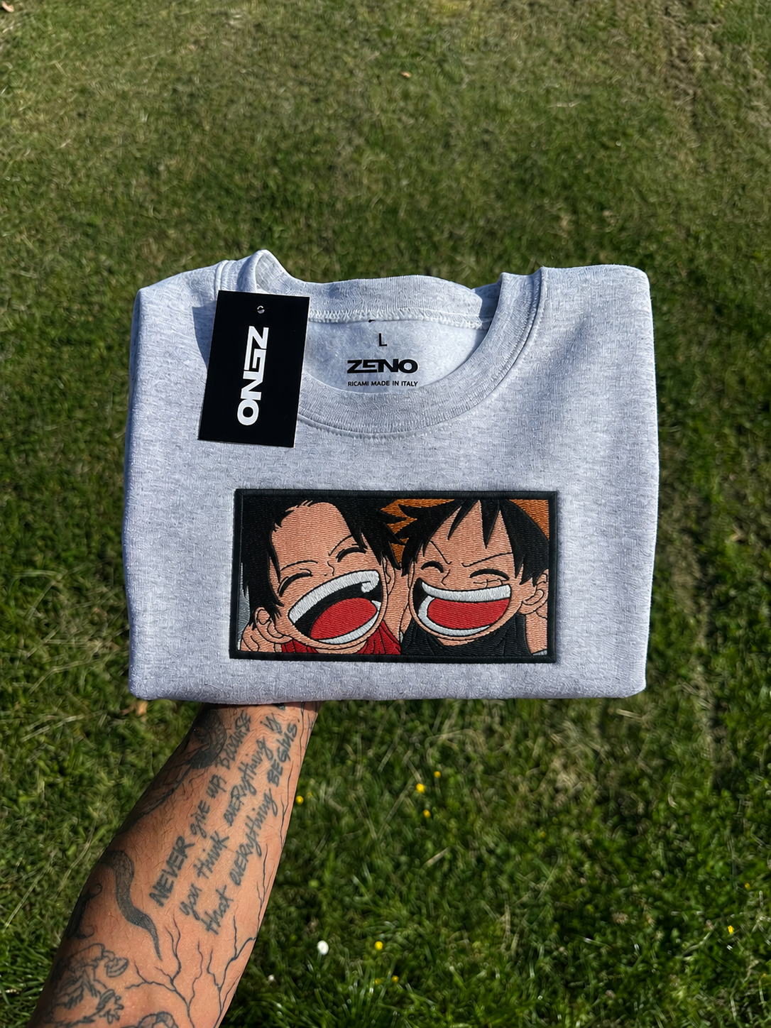 Felpa premium con ricamo "Luffy & ace"