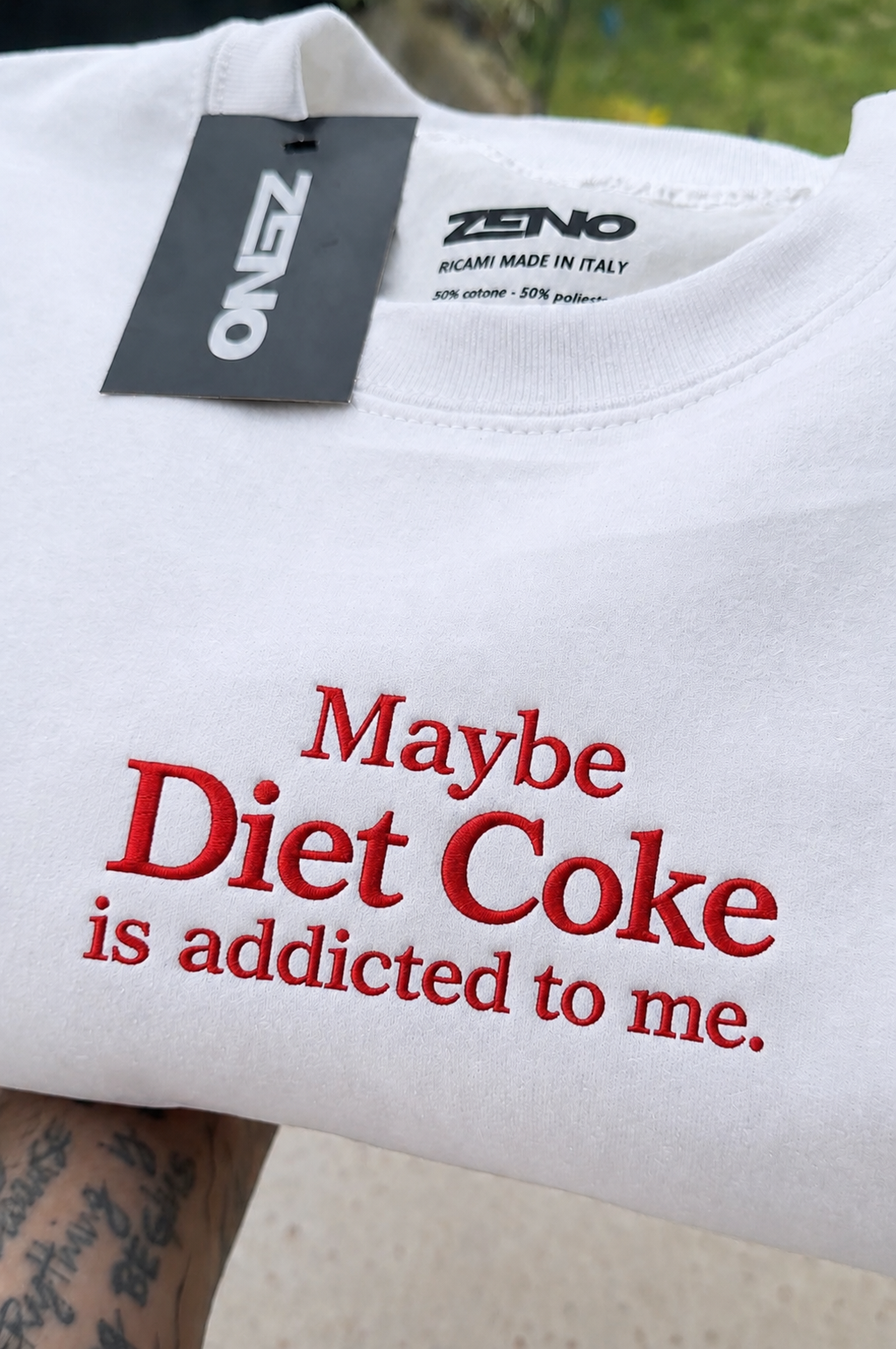 Felpa premium con ricamo "diet coke"
