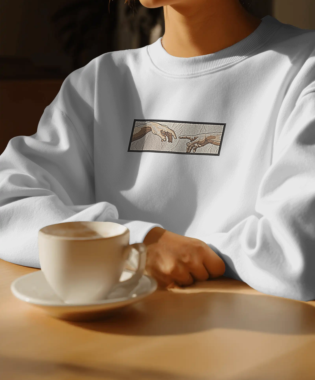 Felpa premium con ricamo "mani di adamo"