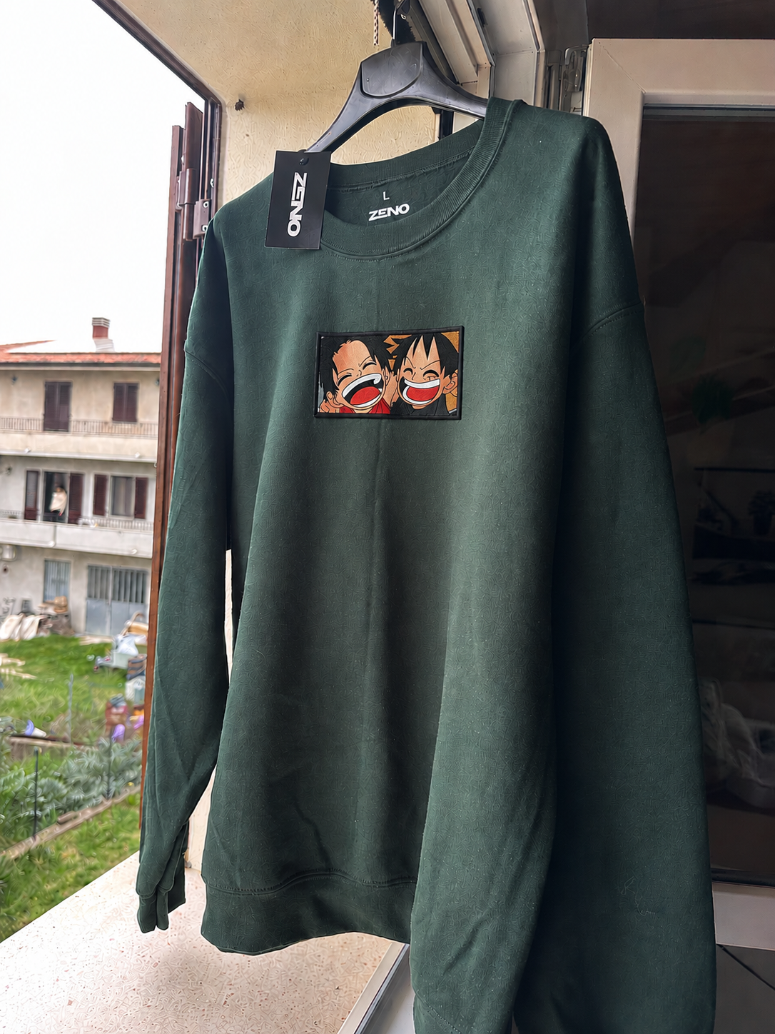 Felpa premium con ricamo "Luffy & ace"