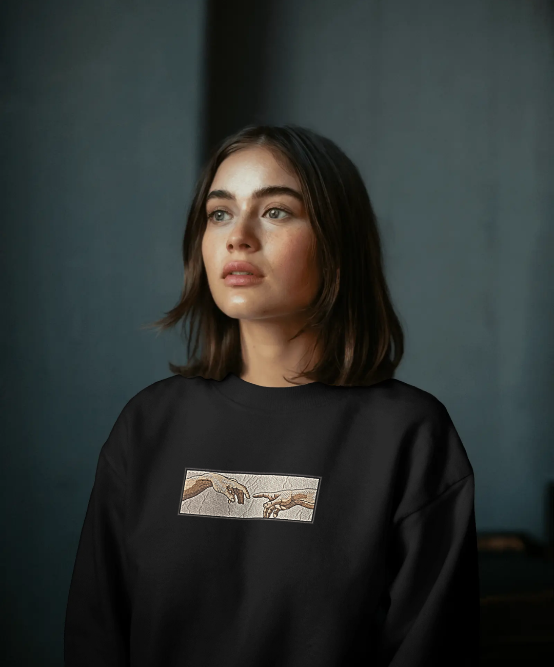 Felpa premium con ricamo "mani di adamo"