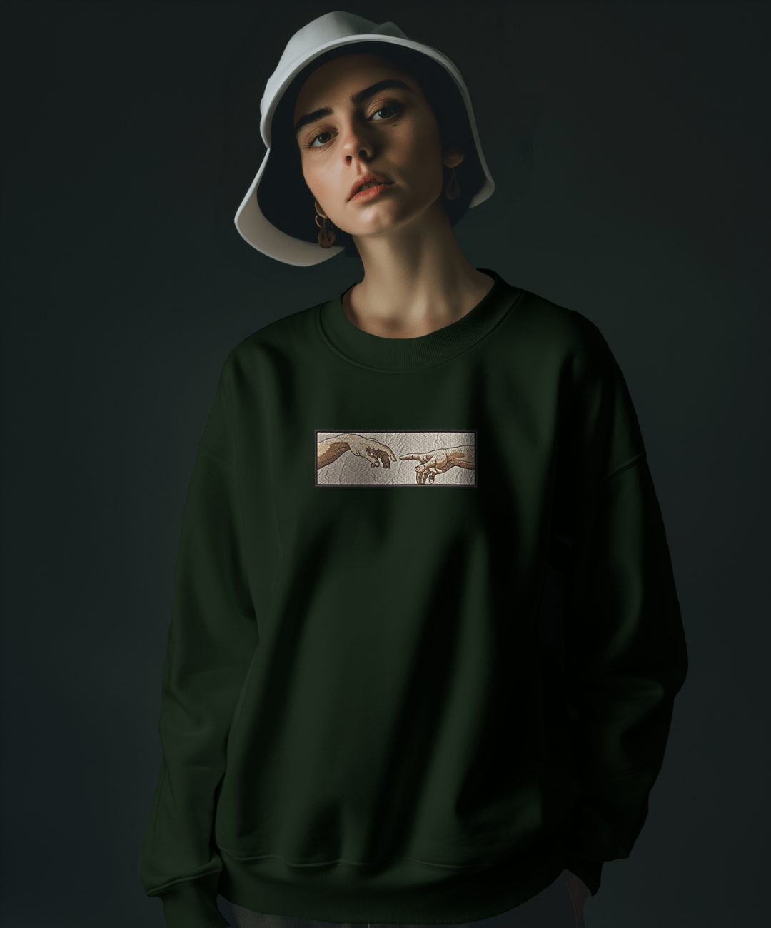 Felpa premium con ricamo "mani di adamo"