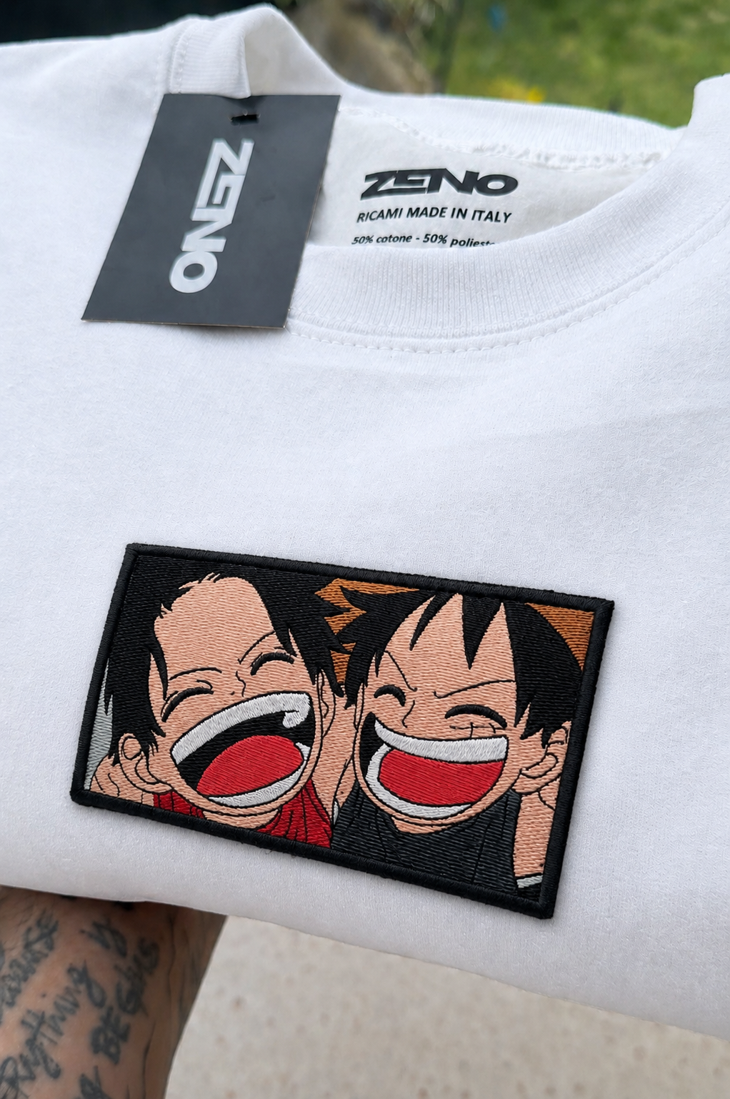 Felpa premium con ricamo "Luffy & ace"