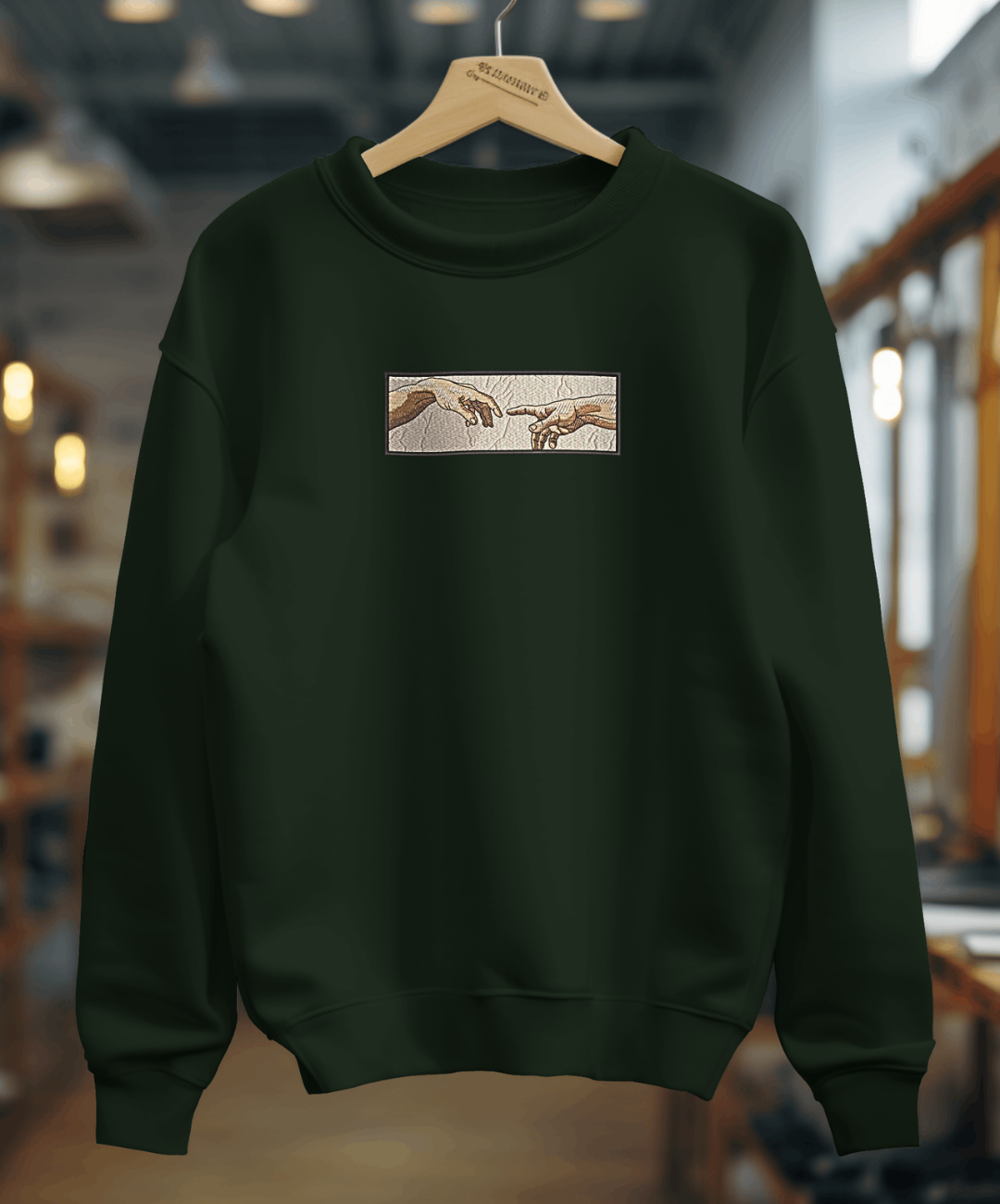 Felpa premium con ricamo "mani di adamo"