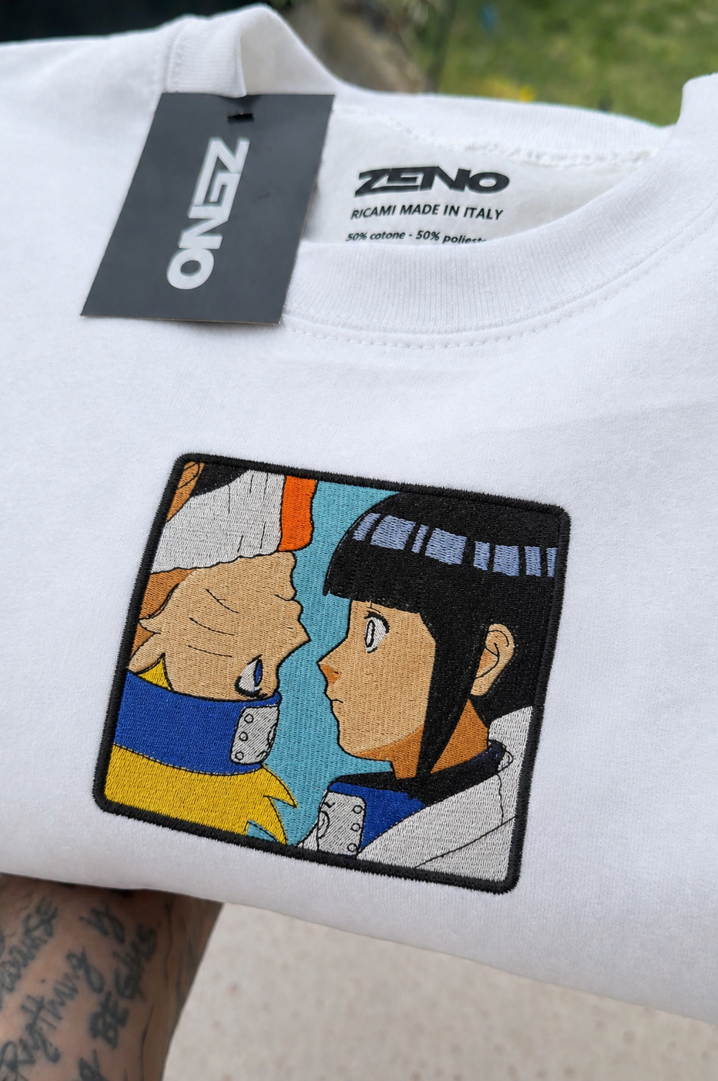 Felpa premium con ricamo "Hinata & Naruto"